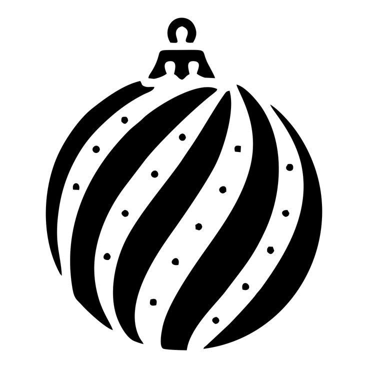 a black and white christmas ornament on a white background