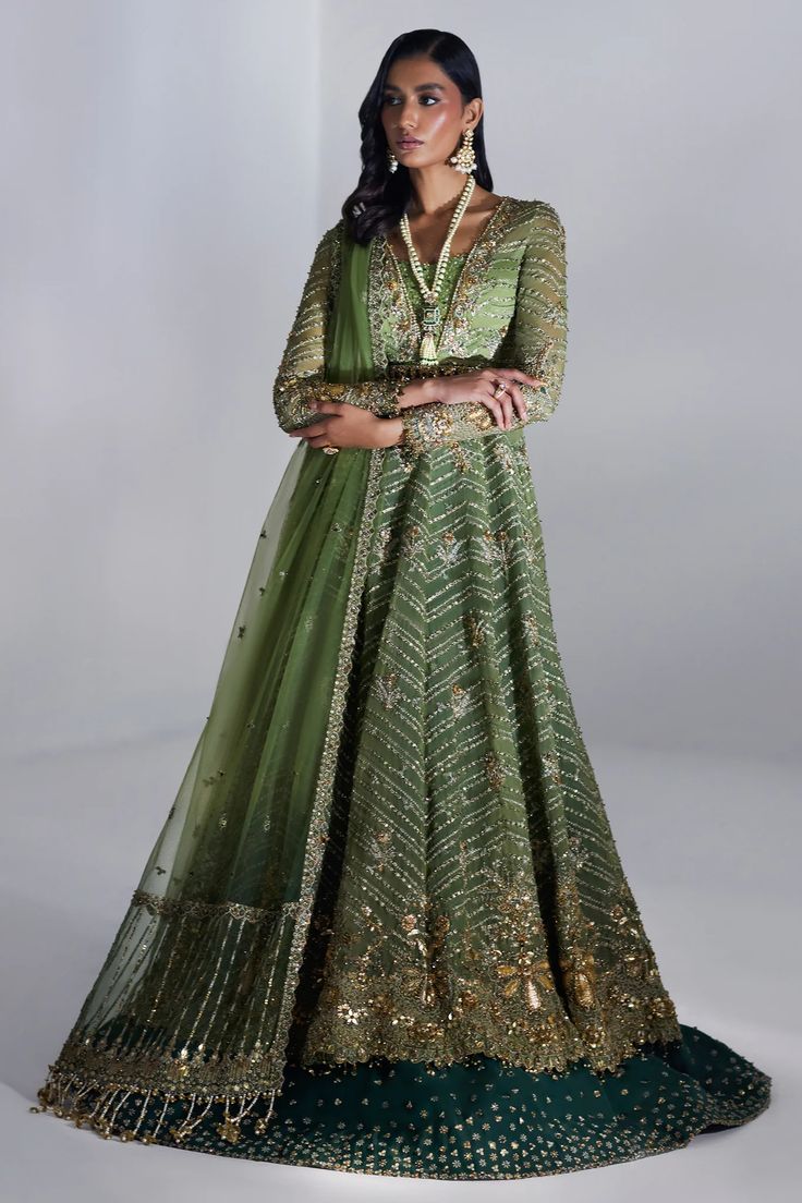 ELAN Embroidered Luxury Lawn Unstitched 3Pc Suit SCINTILLANT OLIVE (EP-20995) | Latest Pakistani Salwar Kameez Punjabi suit designer wear Lehenga Designs Pakistani, Pakistani Bridal Lehenga, Pakistani Designer Clothes, Pakistani Salwar, Pakistani Party Wear, Pakistani Wedding Dress, Pakistani Salwar Kameez, Party Wear Lehenga, Punjabi Suit