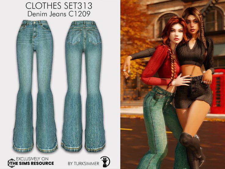 an image of two women in high waisted jeans and boots with the caption, clothes set133 denim jeans c0999