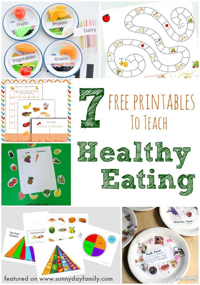 the 7 free printables to teach healthy eating