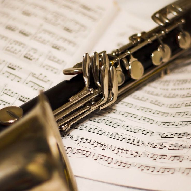 a flute resting on top of sheet music