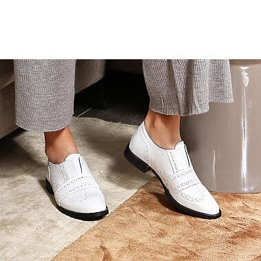 Slip-On Casual Shoes 35876 | Girotti White Leather Slip-ons With Leather Footbed, White Leather Slip-ons With Stitched Sole, Spring Wingtip Slip-ons With Leather Sole, White Leather Slip-ons For Office, White Flat Heel Oxfords With Brogue Detailing, White Brogue Oxfords With Flat Heel, White Brogue Oxford Shoes With Flat Heel, White Dress Shoes With Brogue Detailing For Spring, Leather Slip-ons With Brogue Detailing And Flat Heel