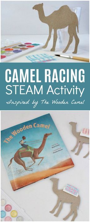 the camel and camel paper cutout is shown with text that reads camel racing steam activity