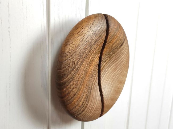 a close up of a wooden door handle