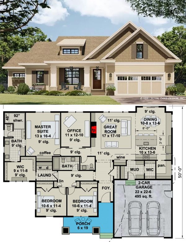 two story house plans with garage and living room on the first floor, an open floor plan