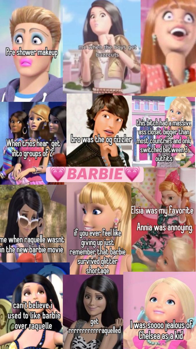 the many faces of barbie and her hair is shown in this cartoon character's face