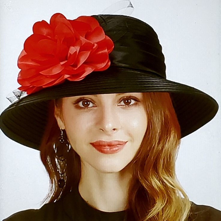 Large Black And Red Kentucky Derby, Tea, Church Hat, Measurements In Photos, New With Tags! Red Brimmed Sun Hat For Party, Black Bucket Hat For Kentucky Derby, Black Kentucky Derby Bucket Hat, Red Short Brim Sun Hat For Party, Red Adjustable Cloche Hat, Red Brimmed Sun Hat For Kentucky Derby, Red Fedora Sun Hat For Kentucky Derby, Red Brimmed Cloche Hat For Spring, Red Short Brim Hats For Spring