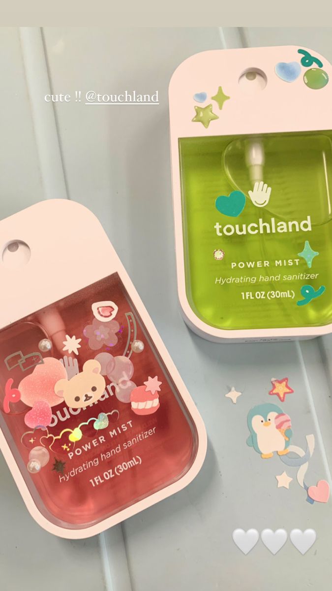 #touchland #sanitizer #stickerdesign #stickerdeco Aesthetic Hand Sanitizer, Hand Sanitizer Aesthetic, Sanitizer Aesthetic, It Girl Essentials, Kawaii Cute Stickers, Best Hand Sanitizer, Hand Sanitizer Spray, Girl Essentials, Sanitizer Spray