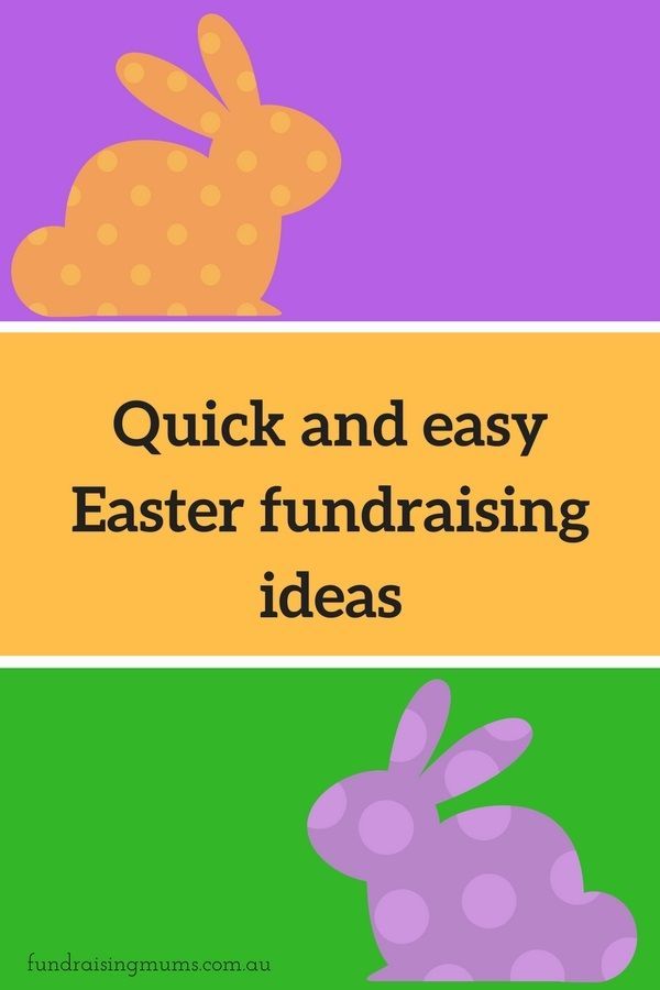 an easter bunny with the words quick and easy easter fundraiser ideas on it's side