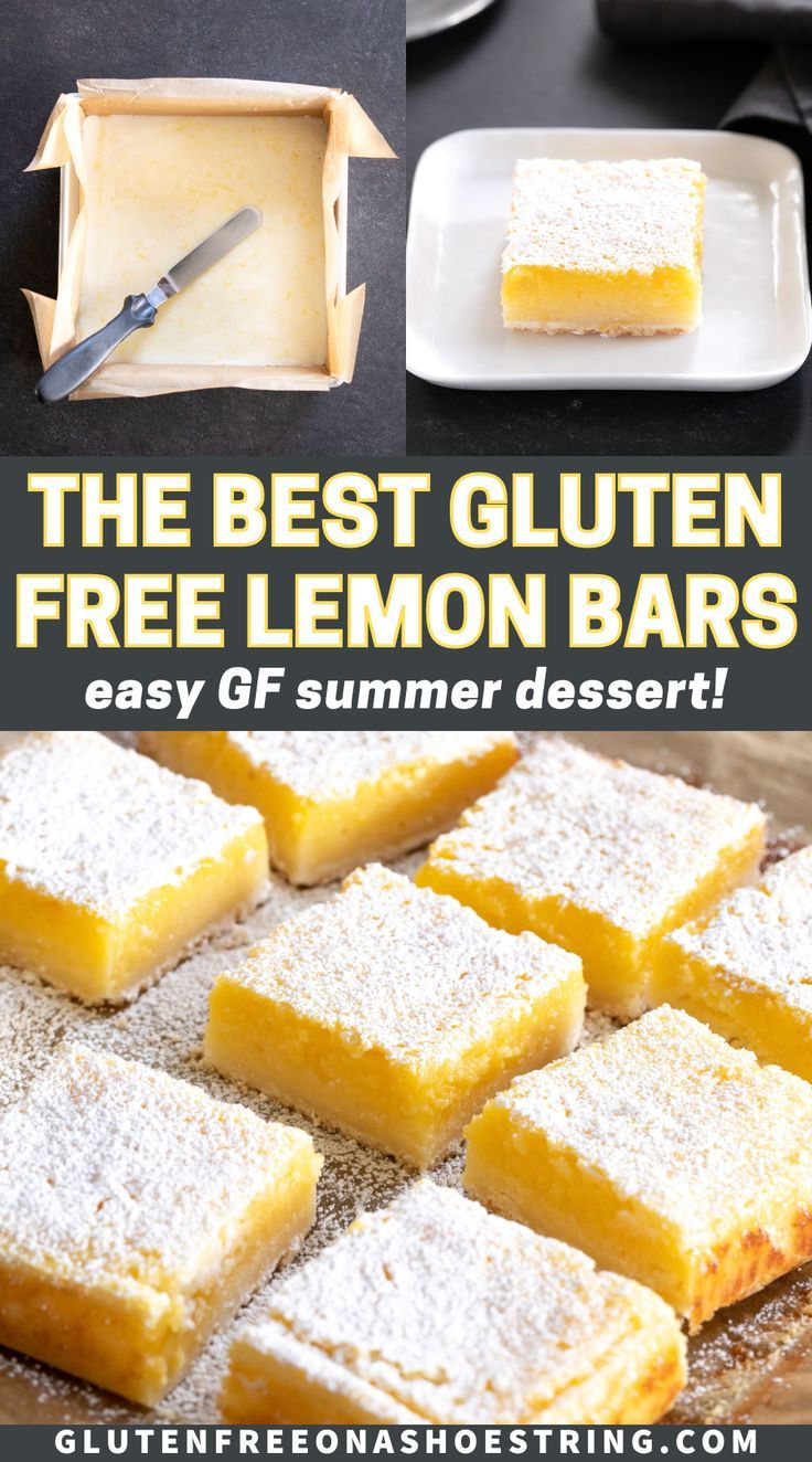 the best gluten - free lemon bars are easy to make and perfect for summer desserts