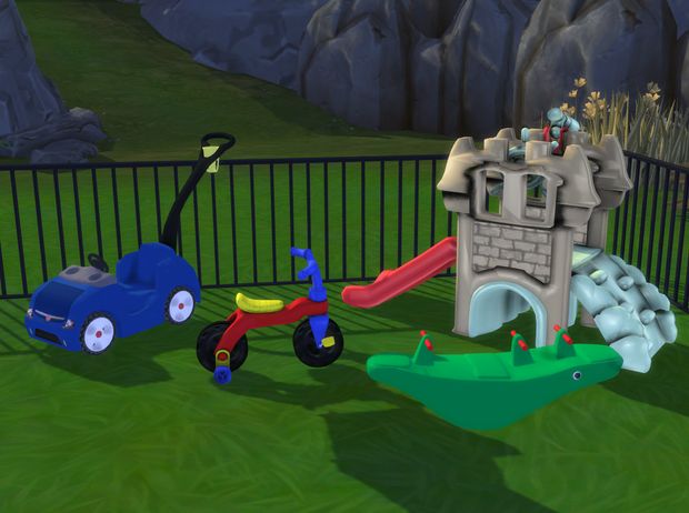 an animated image of children's playground equipment