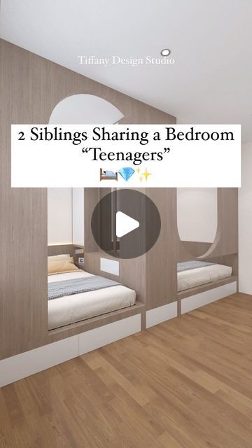 two siblings sharing a bedroom teenager's room with bunk beds in the corner and text overlay that reads, 2 siblings sharing a bedroom teenagers?