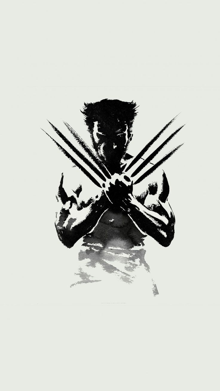 a black and white drawing of wolverine