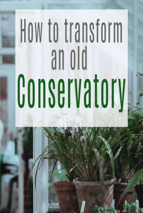 an old conservatory with potted plants and the words how to transform an old conservatory