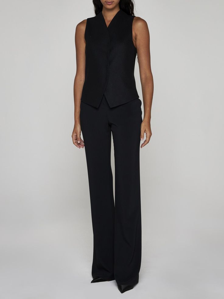 ->viscose, 96% Synthetic->elastane, 4% Elegant Stretch Bottoms, Elegant Wide Leg Viscose Bottoms, Tailored Elastane Dress Pants For Night Out, Sleek Silk Pants For Workwear, Elegant Stretch Trousers, Elegant Stretch Pants, Elegant Straight Stretch Pants, Elegant Fitted Evening Pants, Elegant Sleeveless Bottoms For Night Out