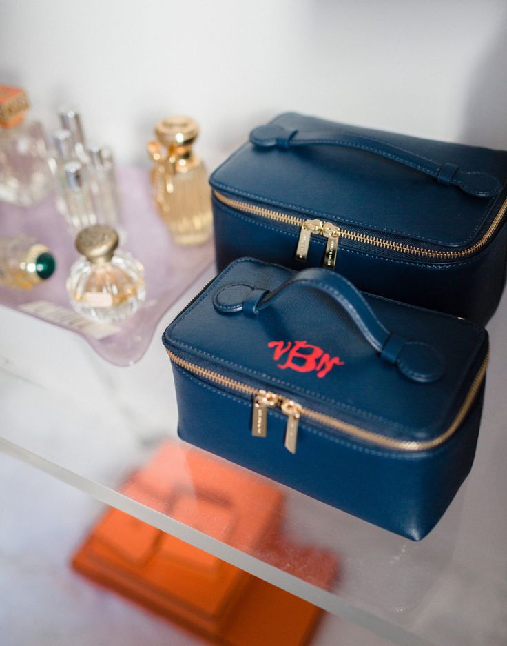 Photo by Bridget Badore | @bridgetbadore Luxury Rectangular Cosmetic Bag For Personal Use, Luxury Cosmetic Bag With Case As Gift, Luxury Cosmetic Bag With Case For Gift, Luxury Cosmetic Bag With Case Included For Gift, Glam Aesthetic, Large Vanity, Small Vanity, Vanity Case, Weekend Getaway