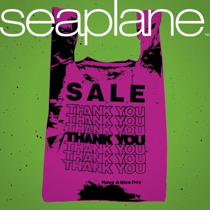 a pink shopping bag with the words seaplanee on it's back and side