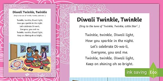 an open book with pictures of children in it and the words diwali twinkle, twinkle