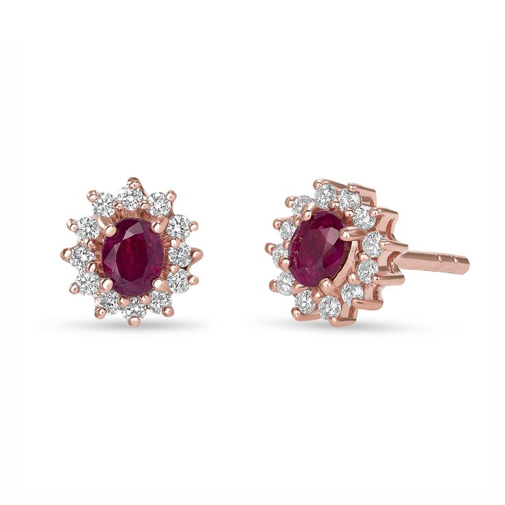 Elegant and timeless, the Mia earrings glisten like a newly discovered treasure with their deep gemstones framed by glorious diamonds. Scroll down to our Gem Guide to learn more about Ruby. Measurement: 7.2 x 5.7 x 4 mm Weight: 2.26 grams 18k gold Please allow 4-6 weeks for production. Luxury Diamond Earrings With Prong Setting, Fine Jewelry Ruby Diamond Earrings, Ruby Diamond Earrings Fine Jewelry, Ruby Gemstone Diamond Earrings In Fine Jewelry Style, Ruby Diamond Earrings In Fine Jewelry Style, Classic Diamond Gemstone Earrings, Dazzling Diamond Gemstone Earrings For Formal Events, Dazzling Diamond Gemstone Earrings For Formal Occasions, Classic Ruby Diamond Earrings With Accents