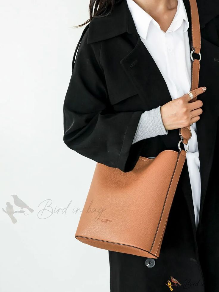 Bird in Bag - Minimalist Shoulder Bag Modern Solid Color Satchel For On-the-go, Modern Bucket Bag For On-the-go, Fall Season, Minimalist Bucket Bag With Removable Pouch For On-the-go, Minimalist Rectangular Bucket Bag For Work, Minimalist Square Bucket Bag With Large Capacity, Minimalist Bucket Bag For Everyday, Minimalist Everyday Bucket Bag, Minimalist Bucket Bag For Everyday Use, Minimalist Square Satchel For Office