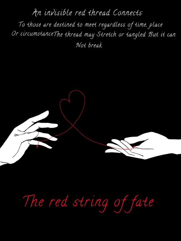 two hands touching each other with the words, the red string of fate on it