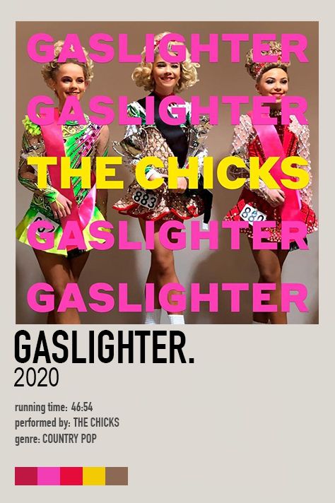 the poster for gaslighter's upcoming show, which features two women in colorful outfits