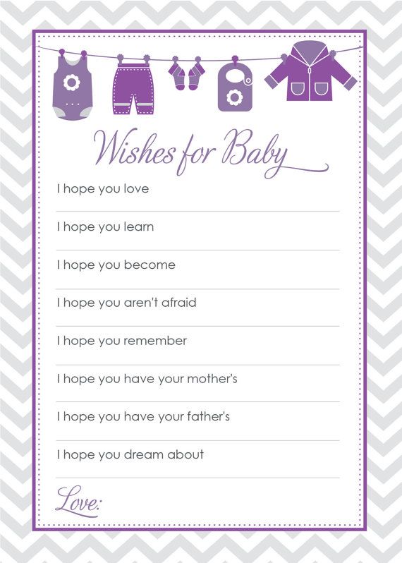 a baby shower card with clothes hanging on a line and the words wishes for baby