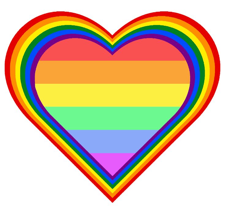 a rainbow heart is shown on a white background