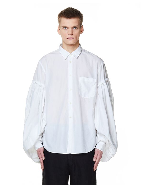 Shirts, Comme des Garcons Homme plus, White Oversize Shirt, Material: 100% polyester, Japan White Oversize Shirt, Oversize Shirt, Des Garcons, Comme Des Garcons, Oversized Shirt, Japan, Collar, Women's Top, White