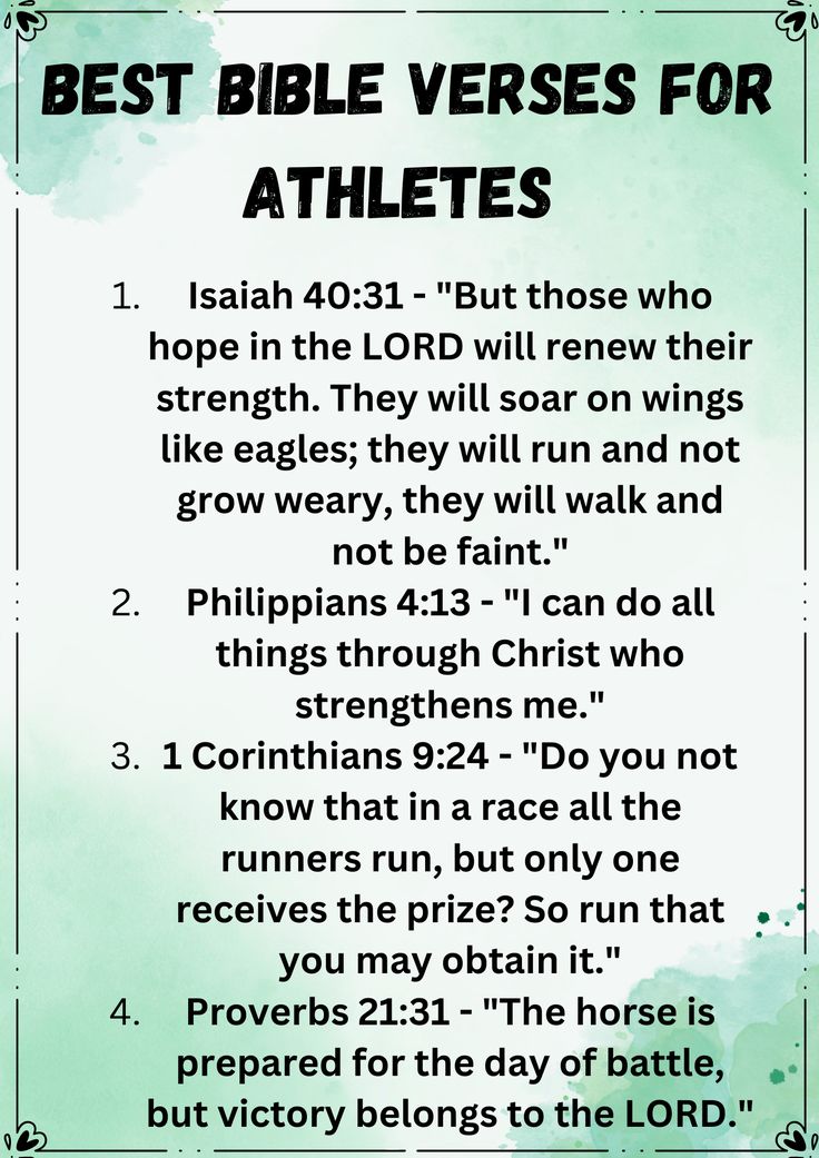 Bible Verses For Athletes Athletes Prayer Basketball, Prayers For Athletes Sports, Workout Scripture Motivation, Running Bible Verses Runners, Encouragement Quotes For Sports, Athlete Bible Verses Sports, Athletes Bible Verses, Volleyball Bible Verses, Game Day Bible Verses