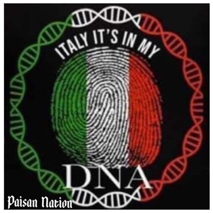 a fingerprint with the italian flag and text italy it's in my dna