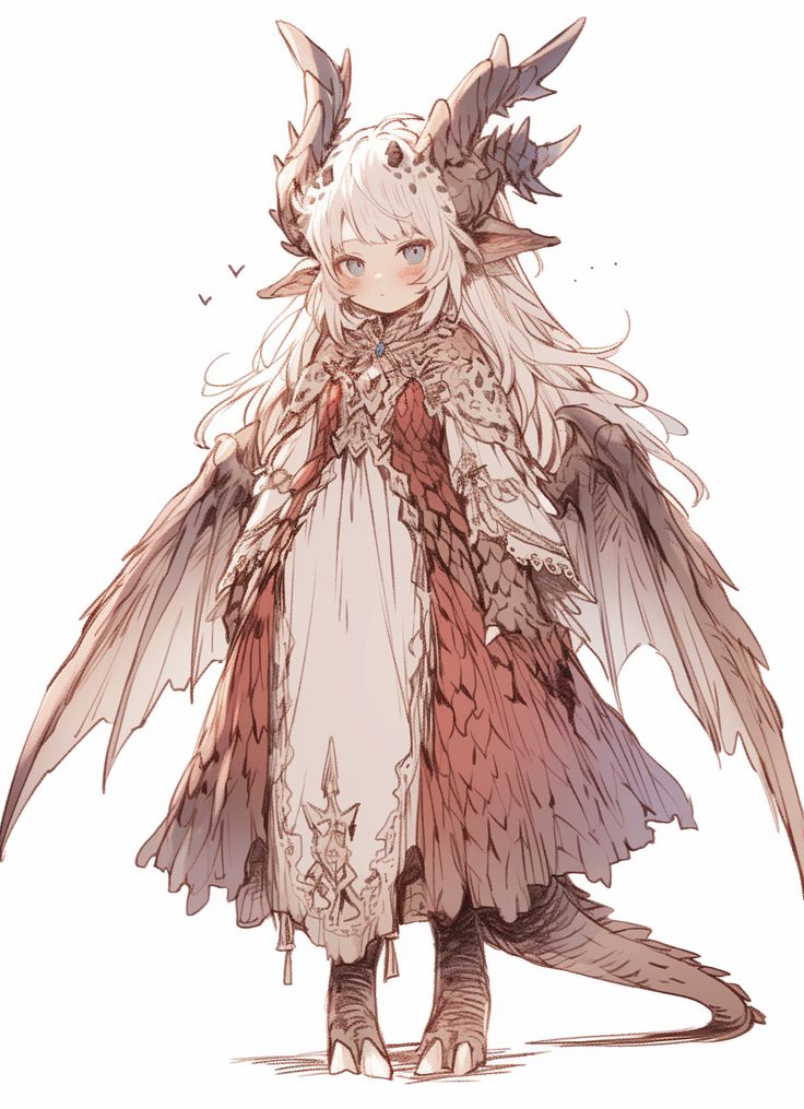 an anime character with long white hair and wings