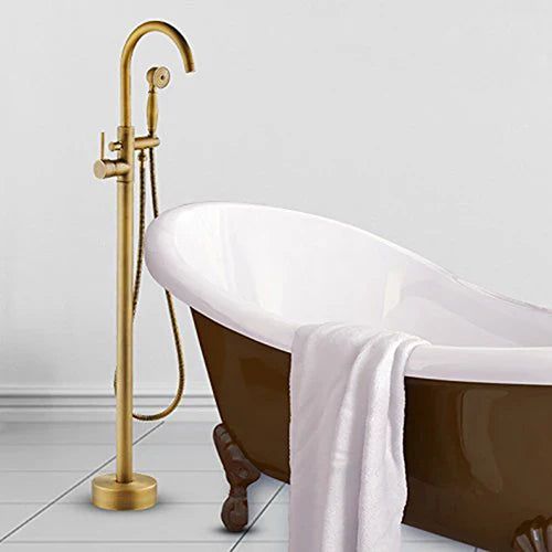 48283886911792 Brass Tub, Bathtub Faucets, Luxury Bathtub, Freestanding Tub Faucet, Bath Mixer Taps, Shower Faucet Sets, Bathroom Tub, Classic Bathroom, Brass Bathroom