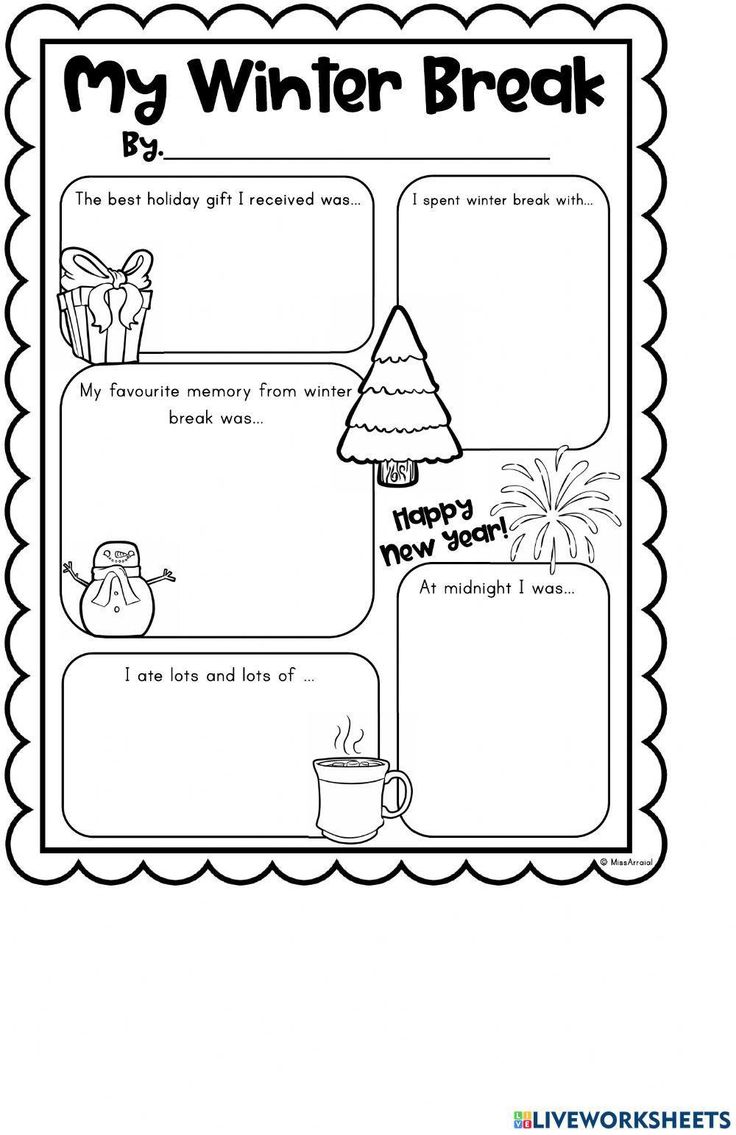 the winter break worksheet for students to practice their writing and reading skills with