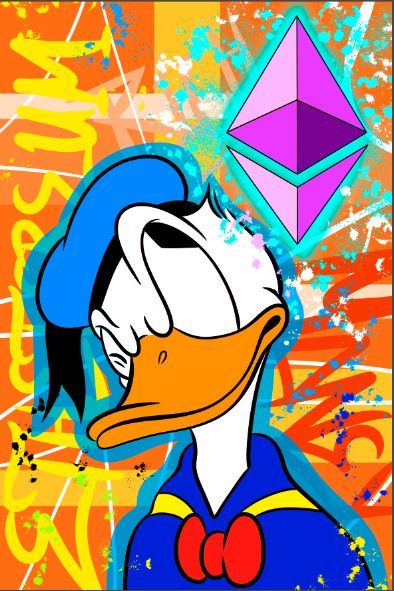 an image of donald ducky with the diamond in the background