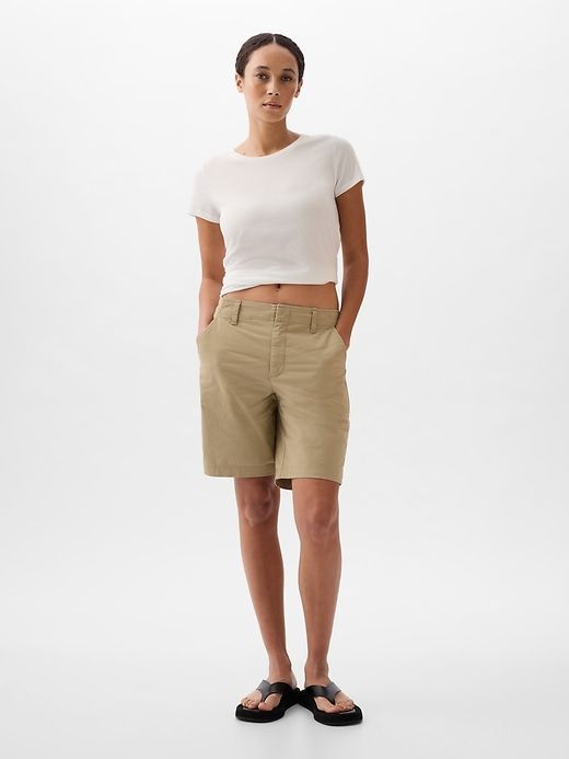 9" Downtown Khaki Bermuda Shorts 2024 Spring Summer, Fashion Diva, Gap Shorts, Twill Weave, Diva Fashion, Welt Pocket, Toddler Boys, Welt Pockets, Bermuda Shorts