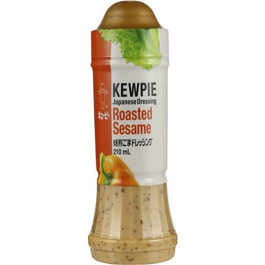 a bottle of kewipie roasted sesame dressing