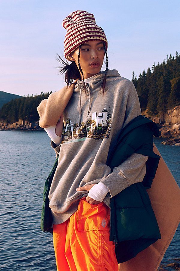 So slouchy and ultra-comfy, this oversized hoodie features adjustable drawstrings and drop-shoulder sleeves with banded hemlines and defined Acadia National Park logo at front for the most timeless, vintage-inspired finishing touch. **Fit:** Slouchy, oversized fit, hip-length **Features:** Soft fabrication, hooded-neckline with adjustable drawstrings, ribbed hem and cuffs, drop-shoulder sleeves, slits at both sides, high-low hem, seam detailing throughout, hand pockets **Why We | Sprint To The Finish Acadia Hoodie by FP Movement at Free People, Heather Grey, S Oversized Winter Sweatshirt With Drawstring, Oversized Drawstring Sweatshirt For Spring, Oversized Spring Sweatshirt With Drawstring, Oversized Hoodie For Outdoor Spring Activities, Hooded Sweatshirt With Drawstring For Outdoor, Fall Leisure Hoodie With Drawstring, Fall Leisure Sweatshirt With Kangaroo Pocket, Relaxed Fit Hoodie For Spring Outdoor Activities, Relaxed Fit Hoodie For Spring Outdoor