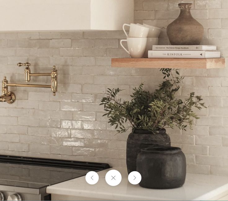 the kitchen counter is clean and ready to be used as an appliance for cooking