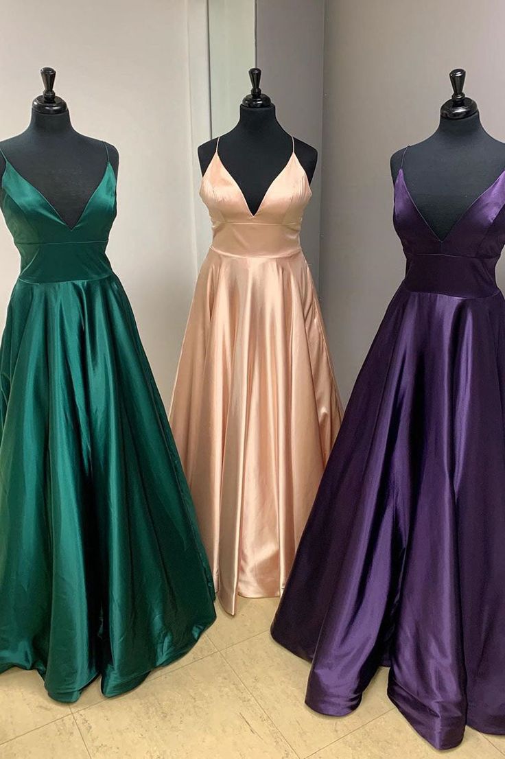 Simple A-Line Straps Satin Long Prom Dress Satin Long Prom Dress, Teal Cocktail Dress, Fancy Short Dresses, Prom Dress Pictures, Dark Red Dresses, Light Blue Prom Dress, Prom Dresses Simple, Mermaid Bridesmaid Dresses, Prom Dress Shopping