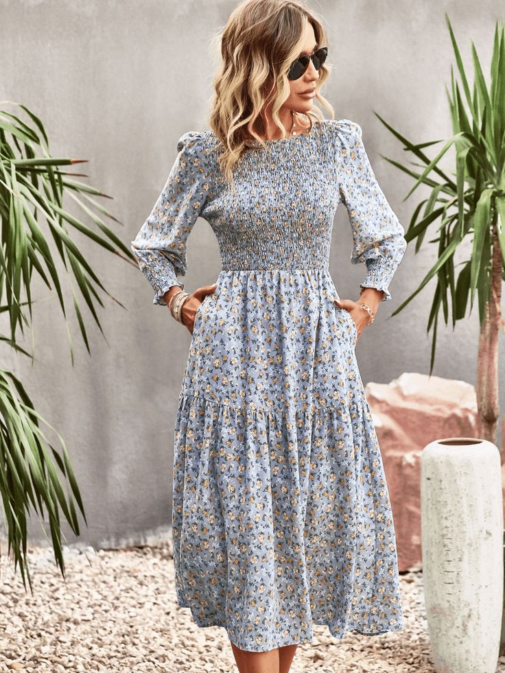 Blue Fall Modest Dresses, Cute Pentecostal Outfits, Dresses For Church, Pentecostal Outfits, Plus Size Elegant Dresses, Trading Places, Work Outside, Church Outfit, Cute Modest Outfits