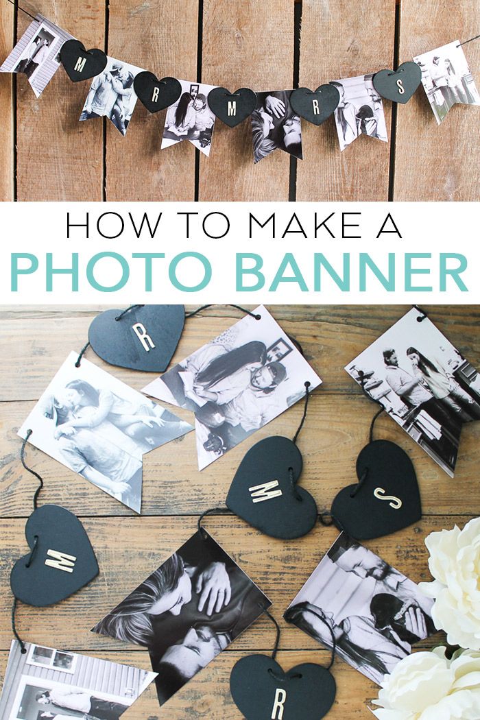 how to make a photo banner with hearts