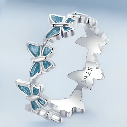 Introducing the Blue Butterfly Ring & Earrings Jewelry Set, a harmonious pairing of elegance and charm. The delicate blue butterfly motif graces both the ring and earrings, creating a cohesive and enchanting ensemble that brings a touch of nature-inspired sophistication to your style. Gender: Women Main Stone: NONE Style: TRENDY Shape\pattern: Heart Jewelry Sets Type: Earring/Ring Item Type: Jewelry Sets Item Weight: 2.9g Side Stone: Other Artificial material Material: 925 Sterling Silver Blue Butterfly Ring, Mini Butterfly, Dating Gifts, Stackable Rings Wedding, Velvet Cloth, Silver Certificate, Blue Butterflies, Wholesale Gifts, Engagement Party Wedding