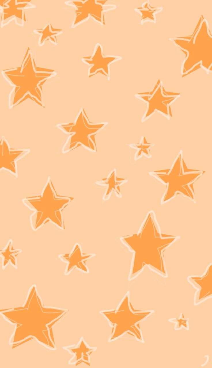 Stars | aesthetic | wallpaper | orange Wallpapers Rosa, Penguin Wallpaper, Aesthetic Star, Orange Phone, Star Background, Orange Aesthetic, Orange Wallpaper, Star Wallpaper, Yellow Wallpaper