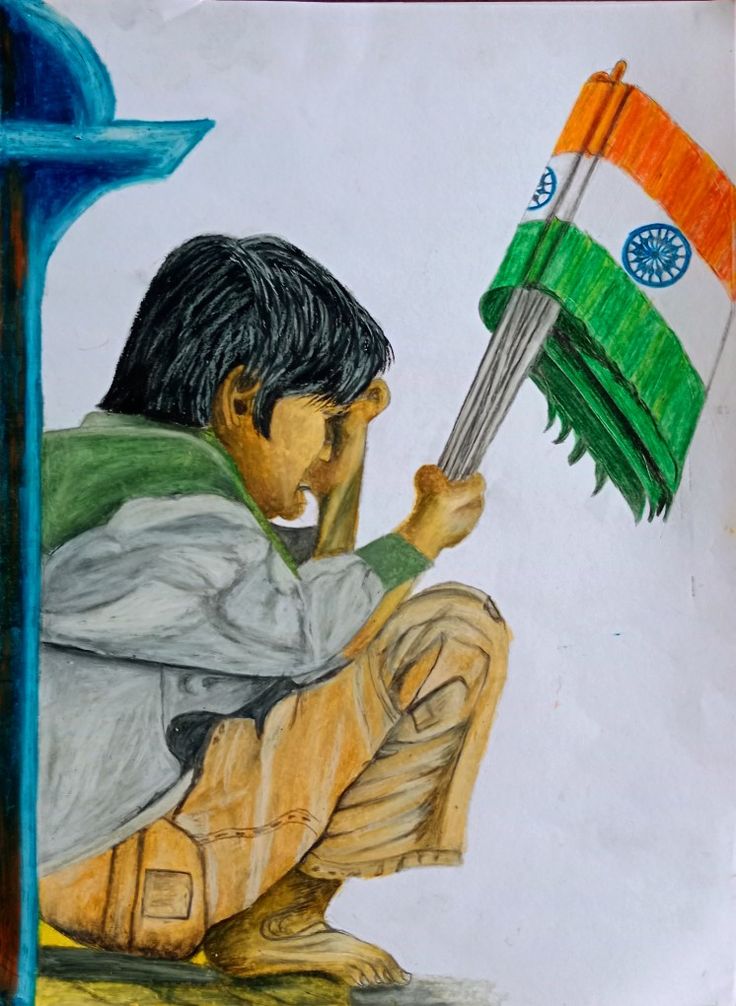 Sketch On Independence Day, Independence Day Watercolor Painting, Indipendente Day Drawing Idea, Independence Day Sketch, Tricolour Craft, Independence Day Painting, Art Competition Ideas, Reaper Art, Independence Day Drawing