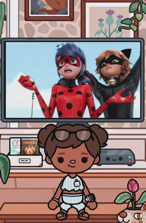 the cartoon ladybug and her friends are watching tv