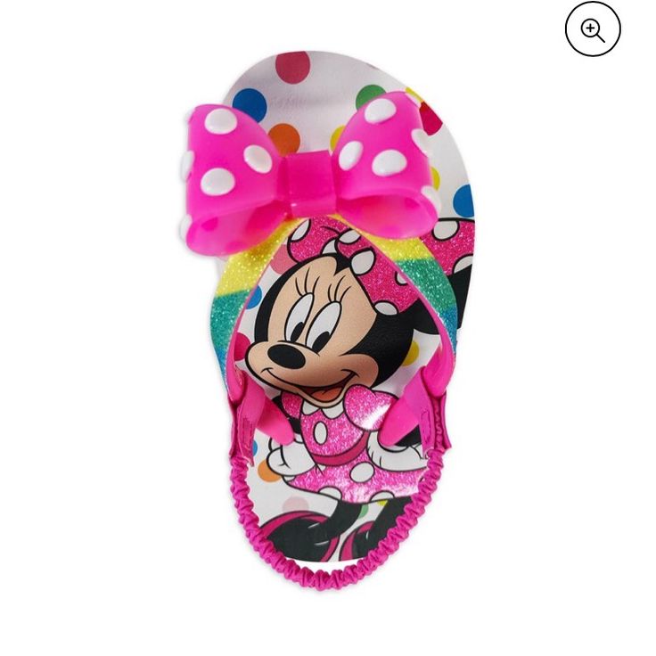 Size 5/6. Disney Minnie Mouse Beach Flip Flop Sandal. Multi Colored. -Pvc Upper With Minnie Ears And Bow -Soft Eva Footbed -Elastic Backstrap For A Comfortable Fit Cute Non-slip Flip Flops With Round Toe, Cartoon Style Sandals For Beach And Summer, Cartoon Style Sandals For Beach In Summer, Cartoon Style Summer Beach Sandals, Cartoon Style Open Toe Beach Sandals, Playful Non-slip Flat Flip Flops, Non-slip Playful Flat Flip Flops, Non-slip Cartoon Sandals For Summer, Cute Non-slip Flat Flip Flops