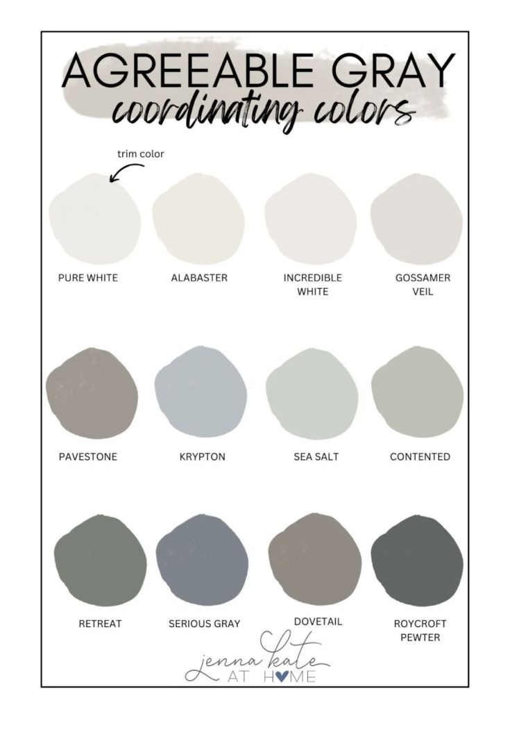 the color guide for gray is available in several different colors and sizes, including white, grey