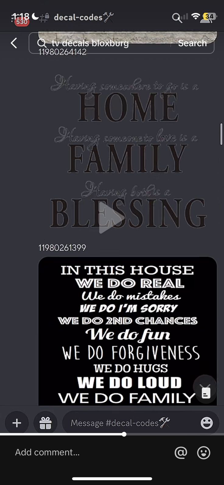 the home family blessing app is shown on an iphone screen, and it appears to be in