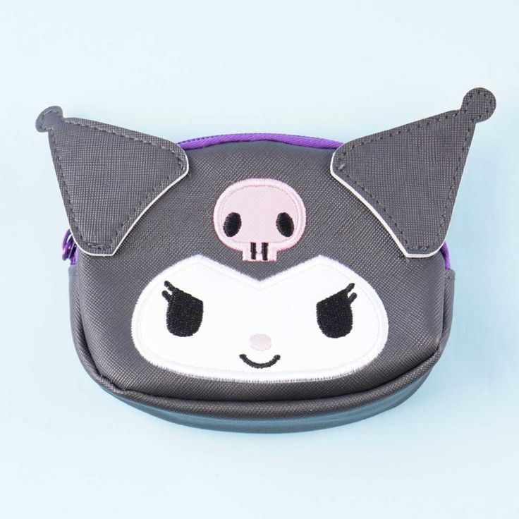 Kuromi Die-Cut Mini Pouch with Card Holder - Blippo Kawaii Shop Kuromi Organizer, Kuromi Photocard Holder, Kawaii Bags With Card Slots For Everyday Use, Kuromi Luggage, Kawaii Pouch With Zipper Closure For Everyday Use, Kuromi Wallet, Sanrio Pouch, Kawaii Daily Use Coin Purse, Kawaii Coin Purse With Zipper For Daily Use